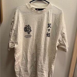 Darc Sport White Tee with Black Wolf Graphic